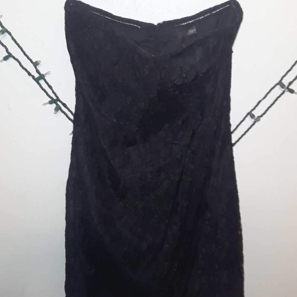 Strapless black short dress size 8 H&M